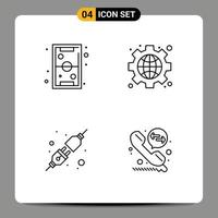 Group of 4 Filledline Flat Colors Signs and Symbols for fun connect play interface socket Editable Vector Design Elements