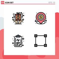 4 Creative Icons Modern Signs and Symbols of award care fund loan medical Editable Vector Design Elements