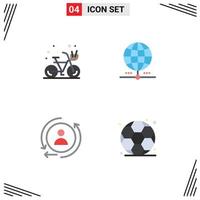 4 Universal Flat Icons Set for Web and Mobile Applications beach digital summer worldwide remarketing Editable Vector Design Elements