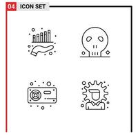 4 Creative Icons Modern Signs and Symbols of business fan marketing human radiator Editable Vector Design Elements