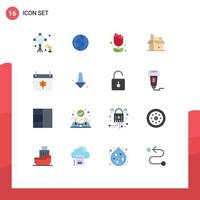 16 Universal Flat Color Signs Symbols of publishing digital ineternet creative plent Editable Pack of Creative Vector Design Elements