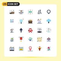 25 User Interface Flat Color Pack of modern Signs and Symbols of mark map business location diy Editable Vector Design Elements