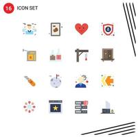 16 Creative Icons Modern Signs and Symbols of station gas love car encryption Editable Pack of Creative Vector Design Elements