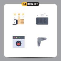 Modern Set of 4 Flat Icons and symbols such as like app up internet mac Editable Vector Design Elements