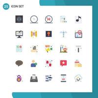Pictogram Set of 25 Simple Flat Colors of report graph pointer presentation hospital Editable Vector Design Elements