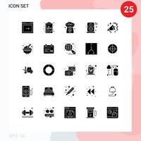 Pictogram Set of 25 Simple Solid Glyphs of wifi internet of things clover internet in Editable Vector Design Elements
