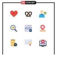 9 Creative Icons Modern Signs and Symbols of database zoom check thinking detail Editable Vector Design Elements