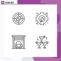 Modern Set of 4 Filledline Flat Colors Pictograph of navigation transport location generation drink Editable Vector Design Elements