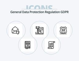 Gdpr Line Icon Pack 5 Icon Design. gdpr. gdpr. protection. folder. secure vector