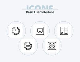 básico línea icono paquete 5 5 icono diseño. . . web. web. tierra vector