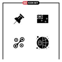 Stock Vector Icon Pack of 4 Line Signs and Symbols for paper cryptocurrency aussie flag protection Editable Vector Design Elements