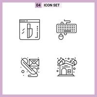 4 Creative Icons Modern Signs and Symbols of evidence email security keyboard phone Editable Vector Design Elements