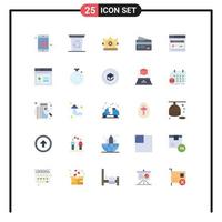 Universal Icon Symbols Group of 25 Modern Flat Colors of browser web king interface payment Editable Vector Design Elements