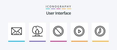 User Interface Line 5 Icon Pack Including user. interface. like. gear. upload. Creative Icons Design vector