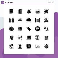 Set of 25 Modern UI Icons Symbols Signs for monday cyber process sale user Editable Vector Design Elements