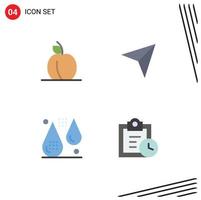 Modern Set of 4 Flat Icons Pictograph of apricot drops arrow next form Editable Vector Design Elements