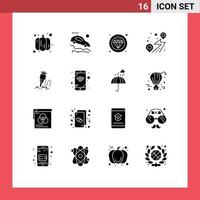 Pictogram Set of 16 Simple Solid Glyphs of construction drill premium road pin Editable Vector Design Elements