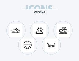 vehículos línea icono paquete 5 5 icono diseño. . lavar. transporte. coche. transporte vector