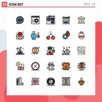 Pictogram Set of 25 Simple Filled line Flat Colors of money bank computer support customer Editable Vector Design Elements