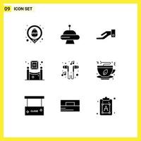 9 9 creativo íconos moderno señales y símbolos de teléfono inteligente auriculares mano mano gratis museo editable vector diseño elementos