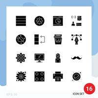 Modern Set of 16 Solid Glyphs and symbols such as weather cloudless rate programmer develop Editable Vector Design Elements