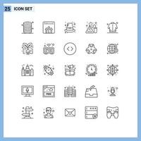 Set of 25 Vector Lines on Grid for lab lab growth experiment holiday Editable Vector Design Elements