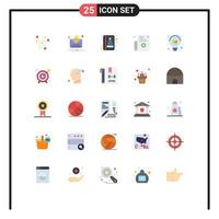 Stock Vector Icon Pack of 25 Line Signs and Symbols for goal idea book design register Editable Vector Design Elements