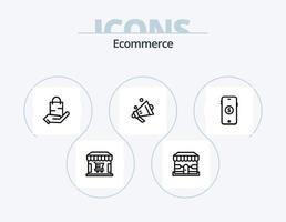 comercio electrónico línea icono paquete 5 5 icono diseño. buscar. comercio electrónico comercio electrónico compras. mercado vector