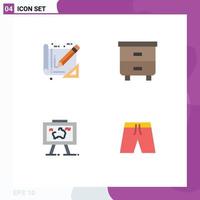 4 User Interface Flat Icon Pack of modern Signs and Symbols of tools map construction furniture photo Editable Vector Design Elements