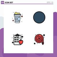 4 Creative Icons Modern Signs and Symbols of drink hose circle diet water hose Editable Vector Design Elements
