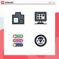 4 Creative Icons Modern Signs and Symbols of camera setting photo monitor switch Editable Vector Design Elements