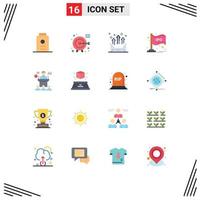 Set of 16 Modern UI Icons Symbols Signs for chart stock address market letter Editable Pack of Creative Vector Design Elements