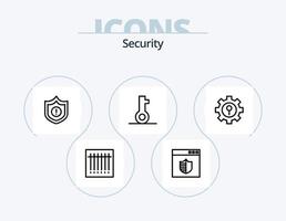 seguridad línea icono paquete 5 5 icono diseño. red. archivos. video. base de datos. contraseña vector