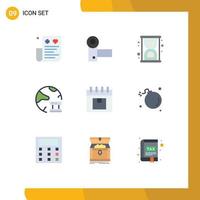 Pictogram Set of 9 Simple Flat Colors of server database gadgets data productivity Editable Vector Design Elements