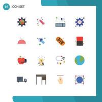 Universal Icon Symbols Group of 16 Modern Flat Colors of service dish keyboard hotel settings Editable Pack of Creative Vector Design Elements