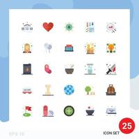 Universal Icon Symbols Group of 25 Modern Flat Colors of report page broken data cash Editable Vector Design Elements