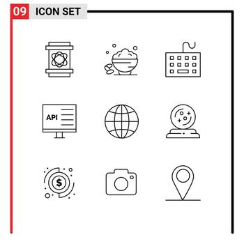 9 Thematic Vector Outlines and Editable Symbols of develop coding open app hardware Editable Vector Design Elements