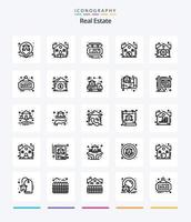 creativo real inmuebles 25 contorno icono paquete tal como real. venta. tablero. real. descuento vector