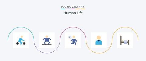 humano plano 5 5 icono paquete incluso . dormitorio. rápido. cama. humano vector