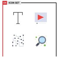 User Interface Pack of 4 Basic Flat Icons of family physical science video biophysics knowledge Editable Vector Design Elements