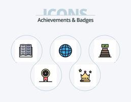 logros y insignias línea lleno icono paquete 5 5 icono diseño. otorgar. actuación. logro. joyas. logros vector