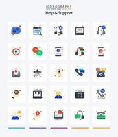 Creative Help And Support 25 Flat icon pack  Such As fix. support. headset. services. support vector