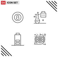 Modern Set of 4 Filledline Flat Colors and symbols such as snooker science portfolio sport new science concepts half Editable Vector Design Elements