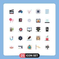 25 Creative Icons Modern Signs and Symbols of document cpu flag chipset party Editable Vector Design Elements