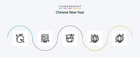 Chinese New Year Line 5 Icon Pack Including lamp. chinese. chinese. celebration. lantern