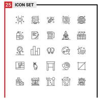 25 creativo íconos moderno señales y símbolos de www web cohete seo anónimo editable vector diseño elementos