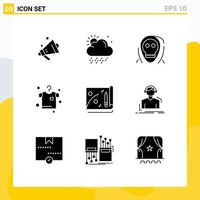 User Interface Pack of 9 Basic Solid Glyphs of engineer file evil achievement drying Editable Vector Design Elements