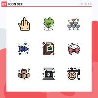 9 Creative Icons Modern Signs and Symbols of print document glass right arrow Editable Vector Design Elements