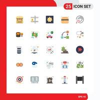 Set of 25 Modern UI Icons Symbols Signs for multimedia cd disk baby burger fast food Editable Vector Design Elements
