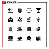 16 Creative Icons Modern Signs and Symbols of table furniture notepad desk step Editable Vector Design Elements